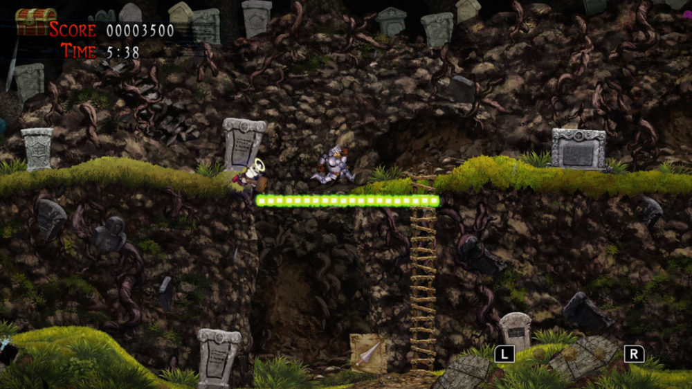 Pressbild: Capcom - Ghosts ´n Goblins Resurrection - copyright 2021 - Jumping over abyss.