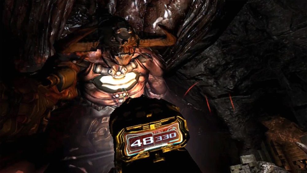 Pressbild: Bethesda / Playstation - Doom 3 - VR Edition - Copyright 2021 - Meeting with a monster.